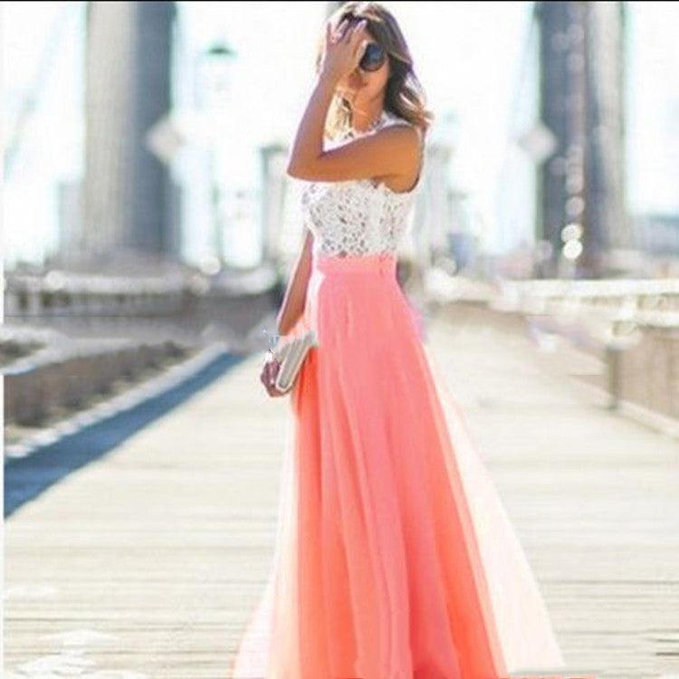 All Match Chiffon Waist Long Skirt High Waist Pleated Skirt