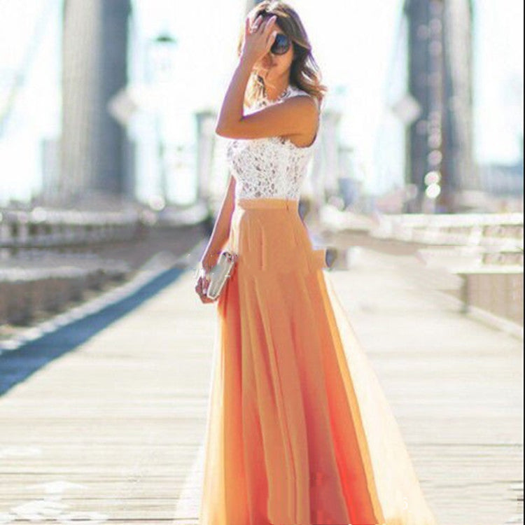 All Match Chiffon Waist Long Skirt High Waist Pleated Skirt