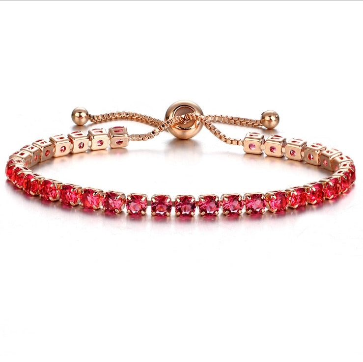 Luxury 4mm Cubic Zirconia Tennis Bracelets Iced Out Chain Crystal Wedding Bracelet For Women Men Gold Silver Color Bracelet