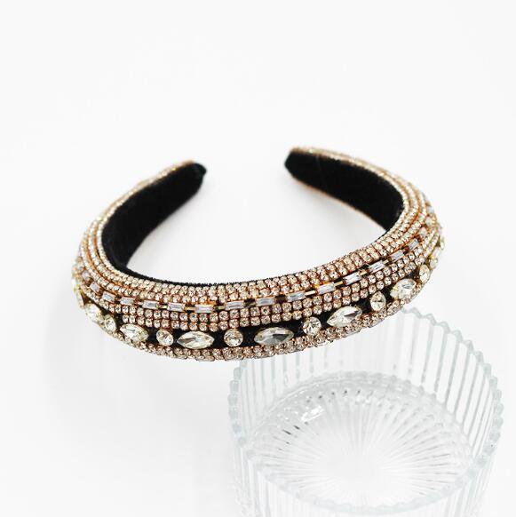 Baroque Full Crystal Hair Bands For Women Lady Luxury Shiny Padded Diamond Headband Hair Hoop Fashion Hair Accessories