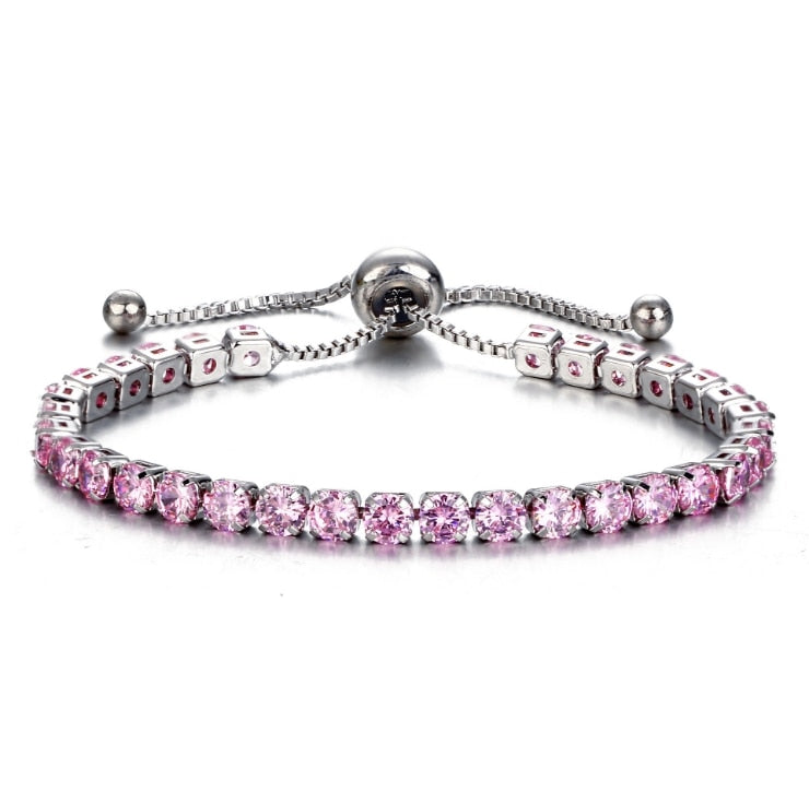Luxury 4mm Cubic Zirconia Tennis Bracelets Iced Out Chain Crystal Wedding Bracelet For Women Men Gold Silver Color Bracelet