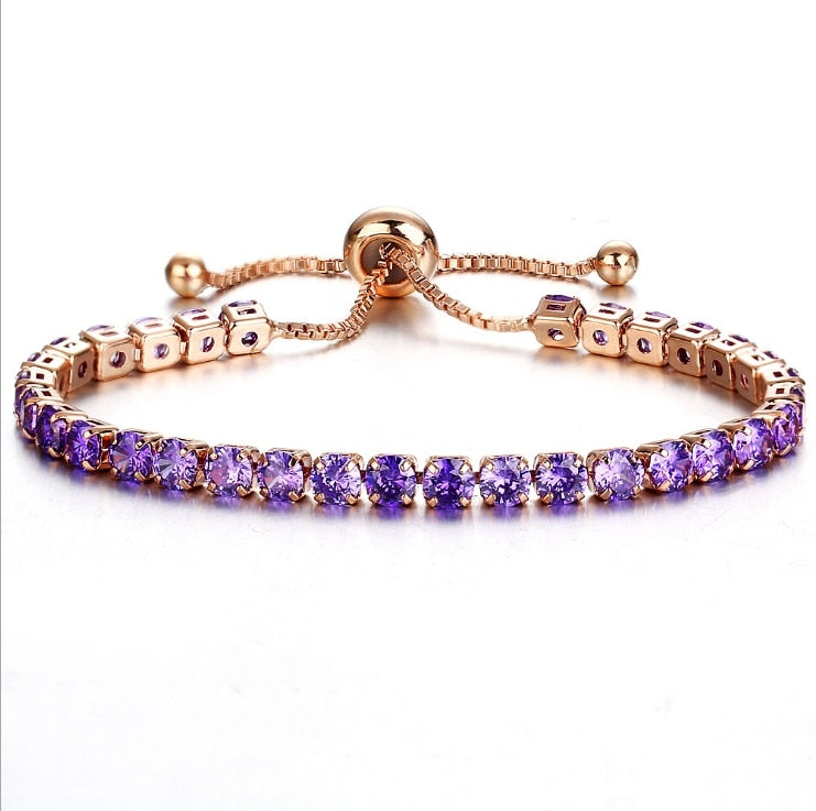 Luxury 4mm Cubic Zirconia Tennis Bracelets Iced Out Chain Crystal Wedding Bracelet For Women Men Gold Silver Color Bracelet