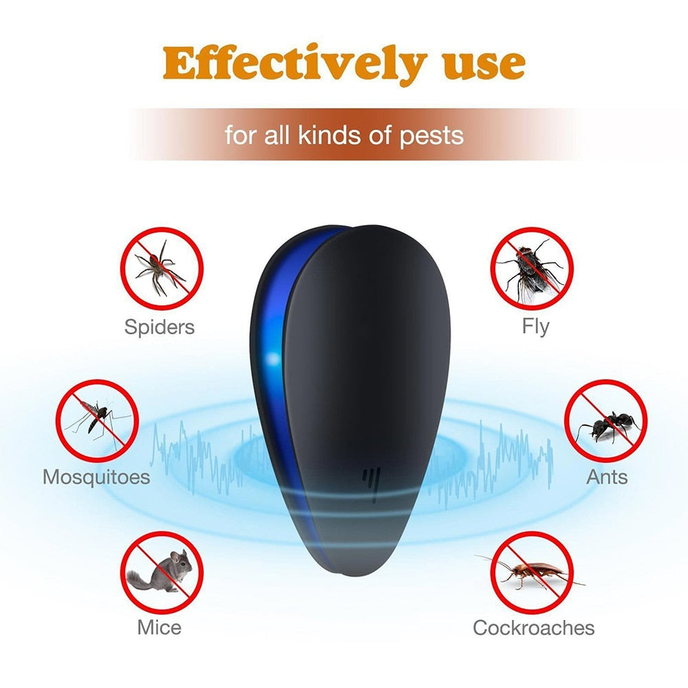 Ultrasonic Pest Repeller Mosquito Killer Electronic Repellent Anti Rodent Mice Cockroach Rat Spider Insect