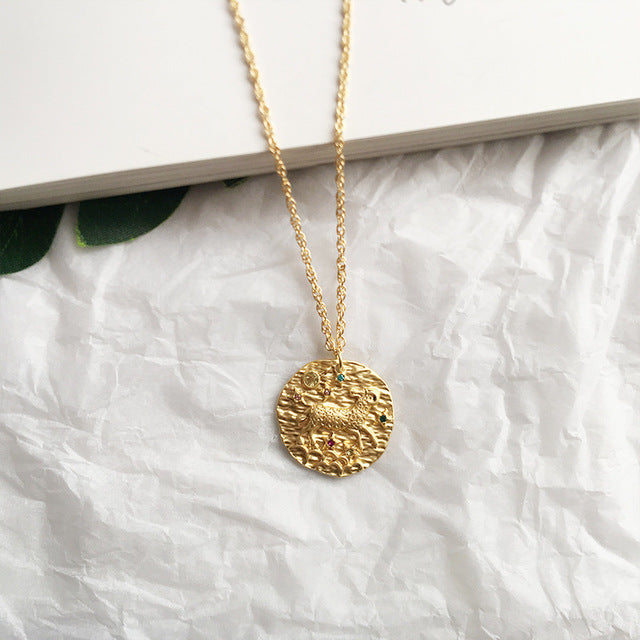 Artilady 12 Zodiac Necklace Pendant necklace Gold Constellation Necklace for Women Jewelry Party Gift
