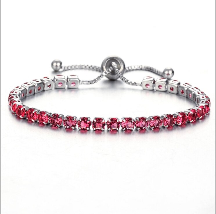Luxury 4mm Cubic Zirconia Tennis Bracelets Iced Out Chain Crystal Wedding Bracelet For Women Men Gold Silver Color Bracelet