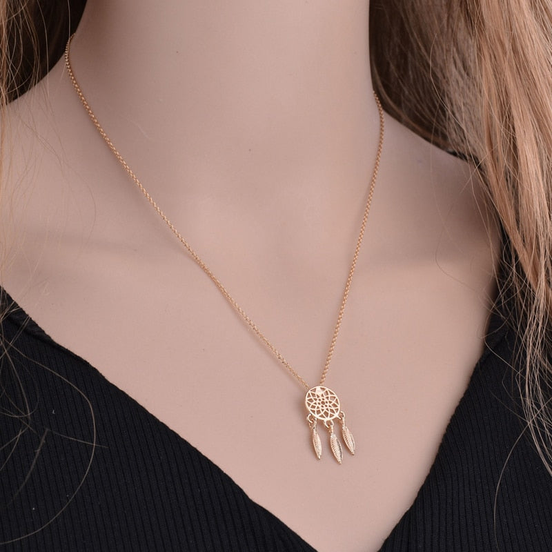 New fashion dream catcher series Jewelry necklace Exquisite alloy hollow pendant necklace Popular chain collares Gifts Women