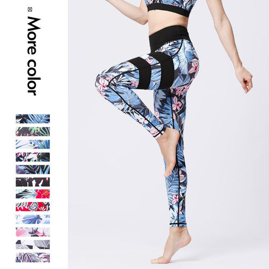 Women Yoga Pants Quick-drying Digital Print Ladies GYM Tight-fitting Sports Fitness Clothes Running Leggings Trousers