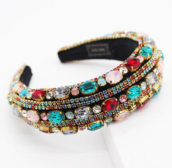 Baroque Full Crystal Hair Bands For Women Lady Luxury Shiny Padded Diamond Headband Hair Hoop Fashion Hair Accessories