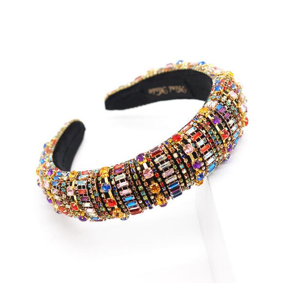 Baroque Full Crystal Hair Bands For Women Lady Luxury Shiny Padded Diamond Headband Hair Hoop Fashion Hair Accessories