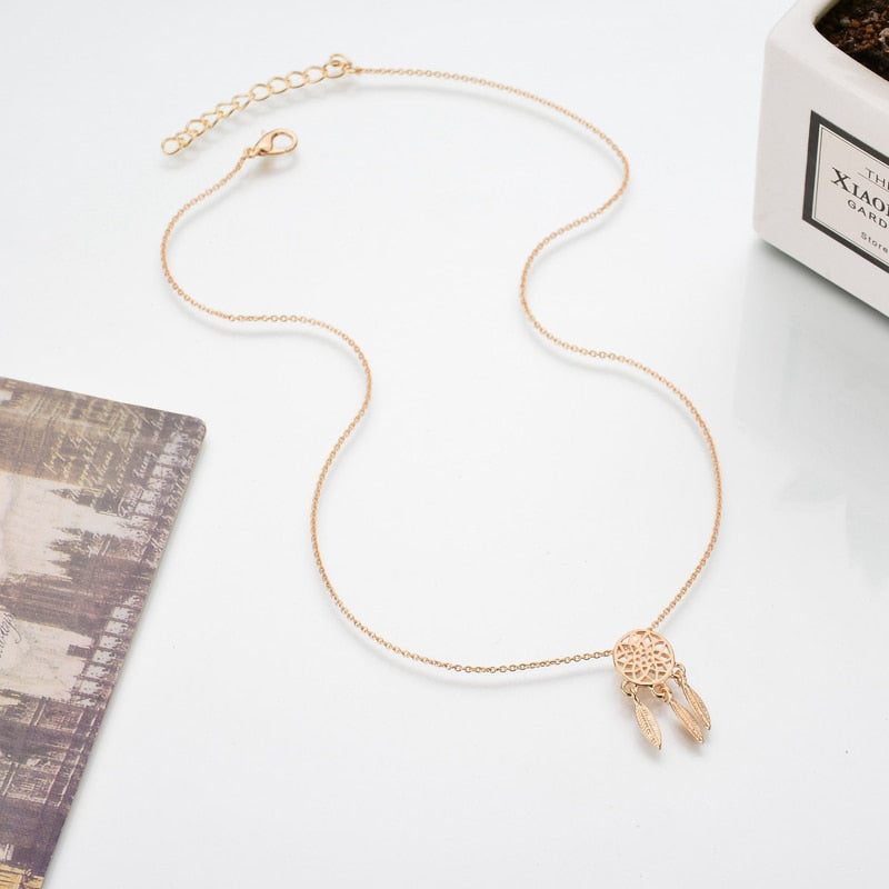 New fashion dream catcher series Jewelry necklace Exquisite alloy hollow pendant necklace Popular chain collares Gifts Women