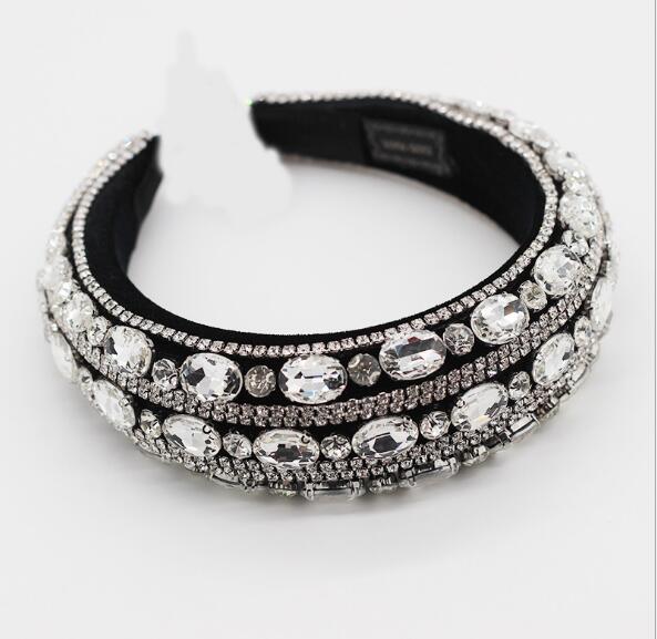Baroque Full Crystal Hair Bands For Women Lady Luxury Shiny Padded Diamond Headband Hair Hoop Fashion Hair Accessories