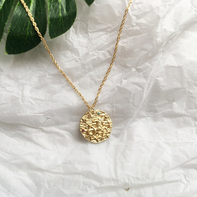 Artilady 12 Zodiac Necklace Pendant necklace Gold Constellation Necklace for Women Jewelry Party Gift