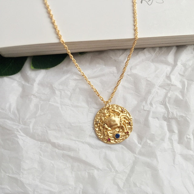 Artilady 12 Zodiac Necklace Pendant necklace Gold Constellation Necklace for Women Jewelry Party Gift