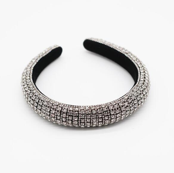 Baroque Full Crystal Hair Bands For Women Lady Luxury Shiny Padded Diamond Headband Hair Hoop Fashion Hair Accessories