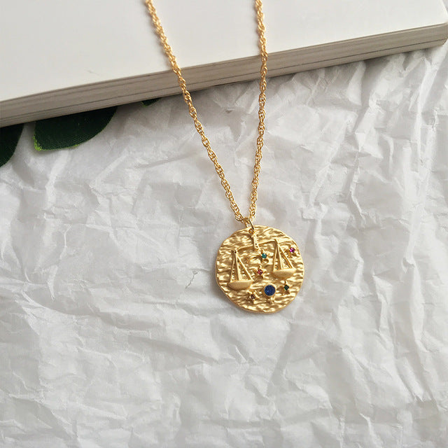 Artilady 12 Zodiac Necklace Pendant necklace Gold Constellation Necklace for Women Jewelry Party Gift