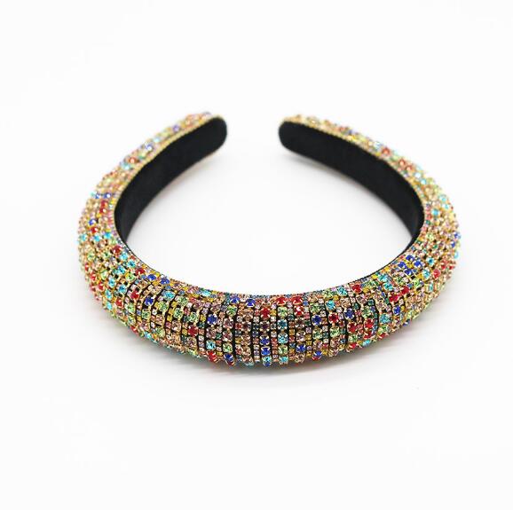 Baroque Full Crystal Hair Bands For Women Lady Luxury Shiny Padded Diamond Headband Hair Hoop Fashion Hair Accessories