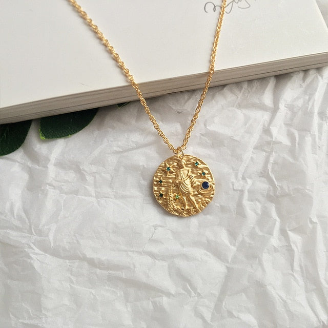 Artilady 12 Zodiac Necklace Pendant necklace Gold Constellation Necklace for Women Jewelry Party Gift