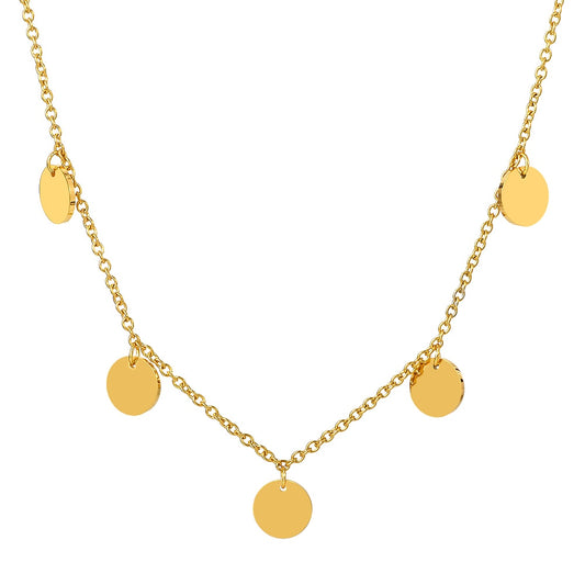 Surgical Steel Bohemian Styles Dangle Round Gentle Choker Necklace Multi Circle Charm Necklace