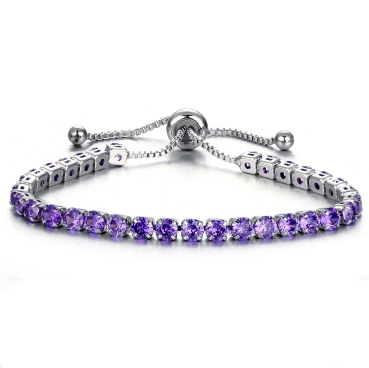 Luxury 4mm Cubic Zirconia Tennis Bracelets Iced Out Chain Crystal Wedding Bracelet For Women Men Gold Silver Color Bracelet