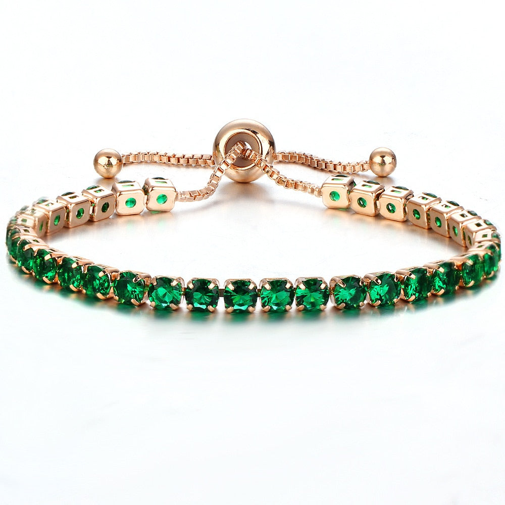 Luxury 4mm Cubic Zirconia Tennis Bracelets Iced Out Chain Crystal Wedding Bracelet For Women Men Gold Silver Color Bracelet