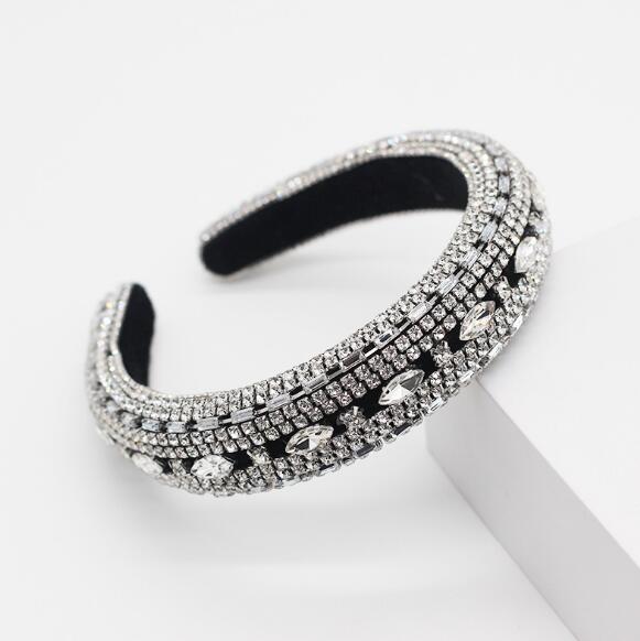 Baroque Full Crystal Hair Bands For Women Lady Luxury Shiny Padded Diamond Headband Hair Hoop Fashion Hair Accessories