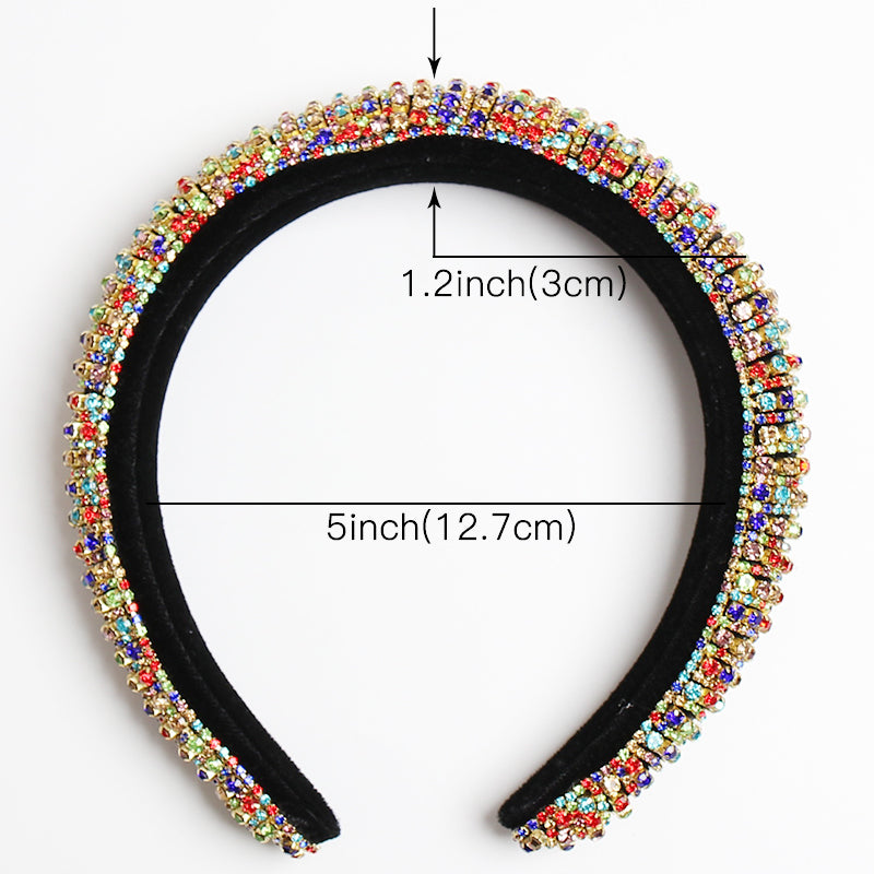 Baroque Full Crystal Hair Bands For Women Lady Luxury Shiny Padded Diamond Headband Hair Hoop Fashion Hair Accessories