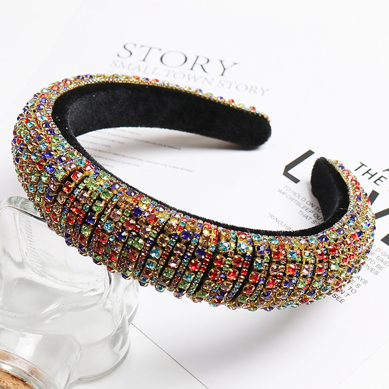 Baroque Full Crystal Hair Bands For Women Lady Luxury Shiny Padded Diamond Headband Hair Hoop Fashion Hair Accessories