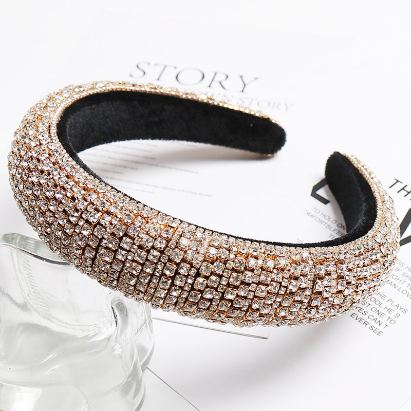 Baroque Full Crystal Hair Bands For Women Lady Luxury Shiny Padded Diamond Headband Hair Hoop Fashion Hair Accessories